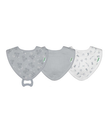Baby Boys and Girls Muslin Stay-Dry Teether Bibs Made From Organic Cotton, Pack of 3 Green sprouts