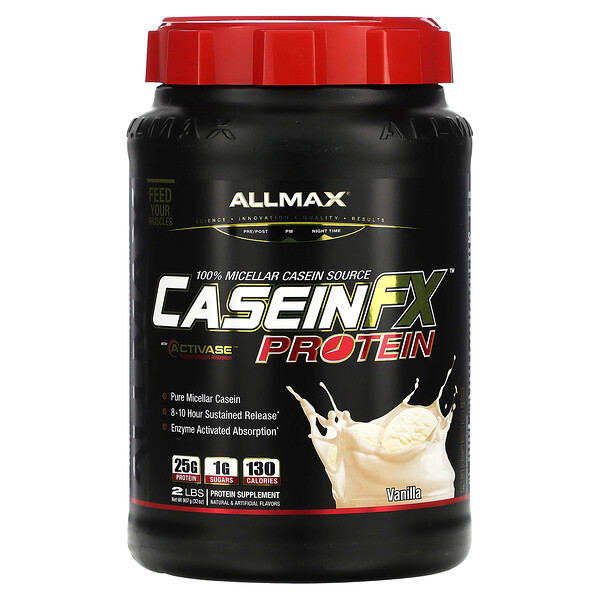 CaseinFX, 100% казеиновый мицеллярный белок, ваниль, 2 фунта. (907 г) ALLMAX