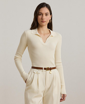 Women's Rib-Knit Polo Sweater LAUREN Ralph Lauren