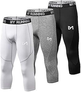 Мужские Колготки MEETYOO 3/4 Compression Pants Leggings Tights Cool Dry Sport Workout HeatGear Capri Base Layer MEETYOO