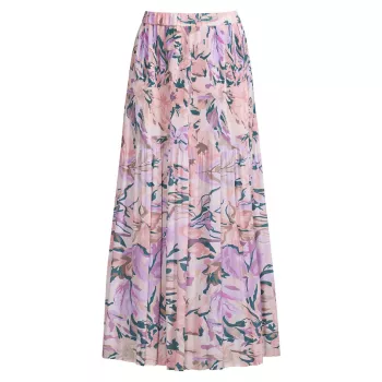 Плиссированная юбка-макси с цветочным принтом Misook