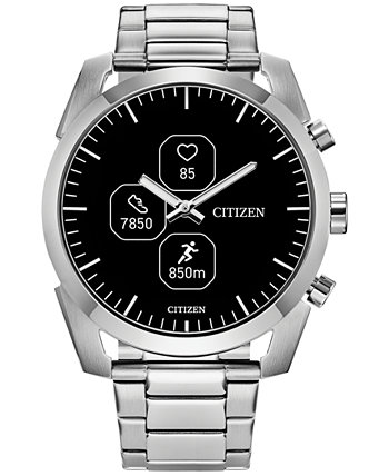 Мужские умные гибридные спортивные умные часы с браслетом из нержавеющей стали CZ, 43 мм Citizen