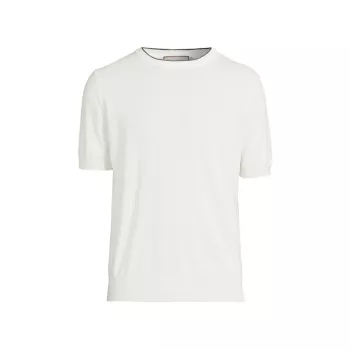 Хлопковая трикотажная футболка контрастного цвета Canali