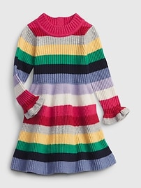 Платье-свитер в рубчик в полоску Baby Mockneck Gap