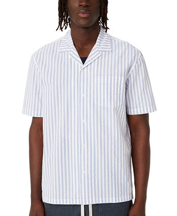 Men's Short Sleeve Seersucker Button-Front Shirt FRANK AND OAK