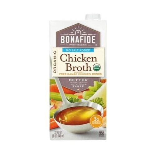 Bonafide Органический куриный бульон без добавления соли - 32 жидких унции Bonafide