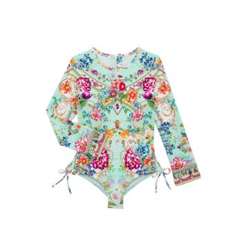 Little Girl's &amp; Girl's Ruched Long-Sleeve Swim Paddlesuit Camilla