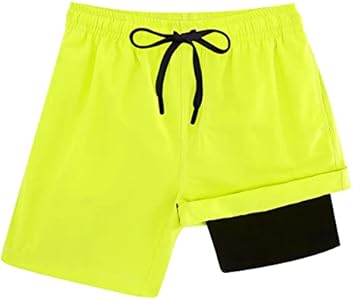 Cozople Boys Swim Trunks Compression Liner Swim Shorts Quick Dry Bathing Suit with Boxer Brief Swimwear 2-20T Cozople