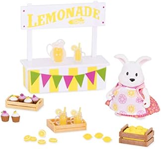 Li’l Woodzeez – 13Pcs Baby Sitter Playset – Miniature Dollhouse Furniture & Accessories – 3 Doll Figures Included – Pretend Play Toy – Gift for Kids 3+ Li'l Woodzeez