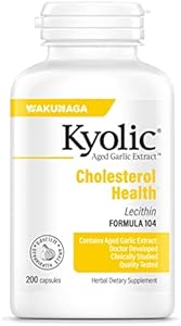 Kyolic Aged Garlic Extract Formula 104 Cholesterol Health, 200 Capsules (Капсулы) (Packaging May Vary) Kyolic