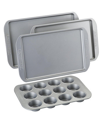 Антипригарная форма для выпечки, маффин, кекс и противень, 4 предмета, серый Farberware