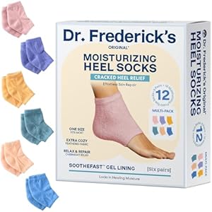 Dr. Frederick's Original Moisturizing Fuzzy Heel Socks - 2 Pairs - Cozy Gel-Lined Sleep Socks for Women & Men - Soothing Dry, Cracked Feet - Cracked Heel Repair - Heal Dry Heels - Lilac Leisure Dr. Frederick's Original