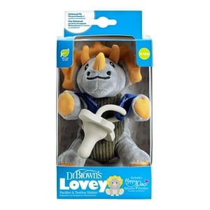 Dr. Brown's Teddy the Triceratops Lovey with Aqua One-Piece Pacifier, 0-6m Visit the Dr. Brown's Store