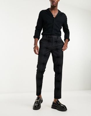 Черные костюмные брюки со звездами Twisted Tailor Carter Twisted Tailor