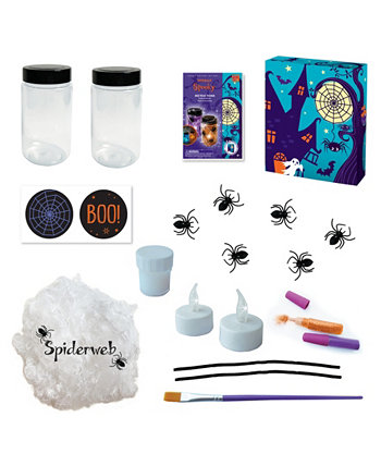Totally Spooky Spider Night Light Jars Set, 18 Pieces Box CanDIY