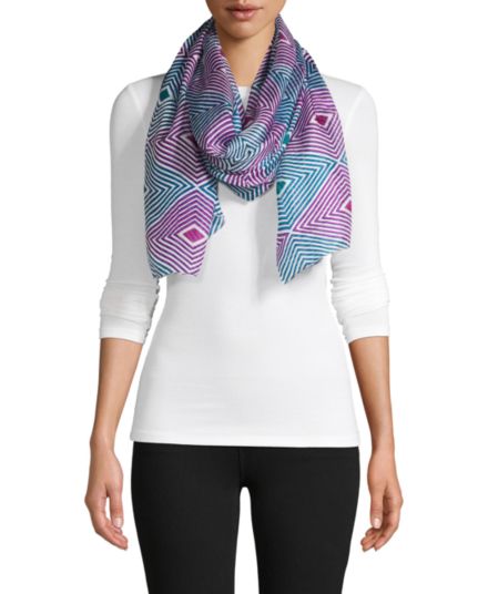 Шелковый шарф с геометрическим рисунком La Fiorentina