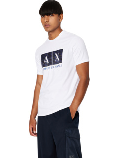 Клетчатая футболка с логотипом AX Box AX ARMANI EXCHANGE