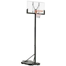 Soozier Portable Basketball Hoop with 43'' Backboard and Wheels, 7.2ft-12ft Height-Adjustable Basketball Goal for Indoor Outdoor Use Soozier