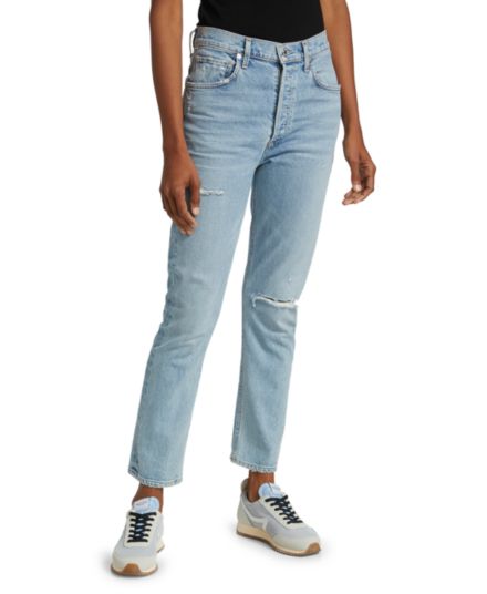 Эластичные облегающие джинсы Jolene с высокой посадкой и эффектом потертости Citizens Of Humanity