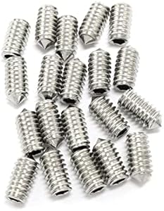 20pcs 1/4-20x1/2" Hexagon Hex Socket Set Grub Screws 304 Stainless Steel Full Thread Cone Point Grub Screw Pro Bamboo Kitchen