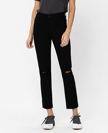 Женские прямые джинсы с высокой посадкой и необработанным краем VERVET