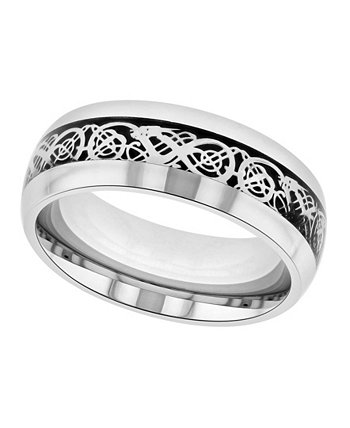 Мужское обручальное кольцо из нержавеющей стали с филигранной отделкой Macy's C&C Jewelry