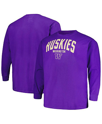Мужская фиолетовая футболка с длинным рукавом Washington Huskies Big and Tall Arch Champion