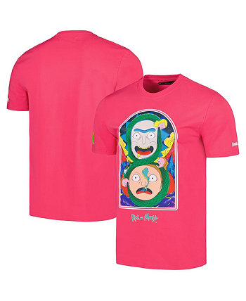 Men's Pink Rick And Morty Graphic T-shirt Freeze Max