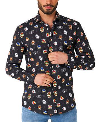 Мужская рубашка с длинным рукавом с рисунком Super Mario Bad Guys OppoSuits
