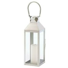 Stainless Steel Triangles Lantern - 15 inches Accent Plus
