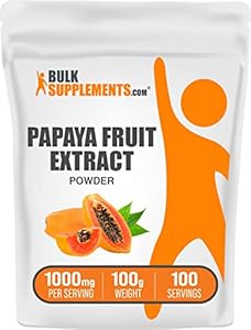 BulkSupplements.com Papaya Fruit Extract Powder - from Carica Papaya, Papaya Extract - for Digestive Support, Papaya Powder - Gluten Free, 1000mg per Serving, 500g (1.1 lbs) (Pack of 1) BulkSupplements