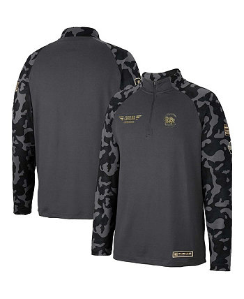 Мужская темно-серая куртка South Carolina Gamecocks OHT в стиле милитари Appreciation Long Range Raglan с молнией на четверть Colosseum
