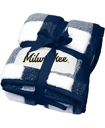 Milwaukee Brewers 50'' x 60'' Buffalo Check Frosty Fleece Blanket Logo Brand