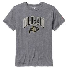 Мужская футболка студенческой лиги Heather Grey Colorado Buffaloes Tall Arch Victory Falls Tri-Blend League Collegiate Wear