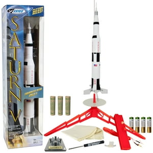 Estes Saturn V Model Rocket Starter Set - Includes Assembled Rocket, Launch Pad, Launch Controller, Four AA Batteries, Recovery Wadding, and Three Engines Estes