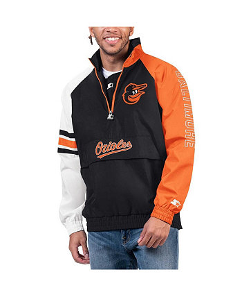 Мужская черно-оранжевая куртка Baltimore Orioles Elite с молнией до половины реглан Starter