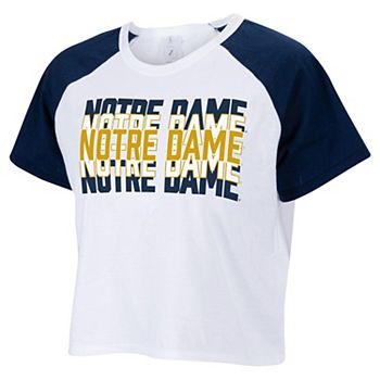 Женская Футболка ZooZatz Notre Dame Fighting Irish Colorblock Repeat Raglan Cropped ZooZatz