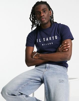 Темно-синяя футболка узкого кроя Il Sarto core Il Sarto