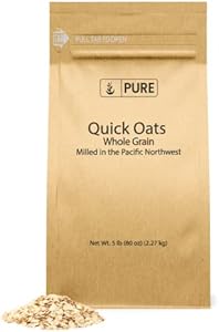 Pure Original Ingredients Quick Oats (5 lb) Breakfast Cereal, Whole Grain, Milled In The Pacific Northwest, Eco-Friendly Packaging, Pure Original Ingredients