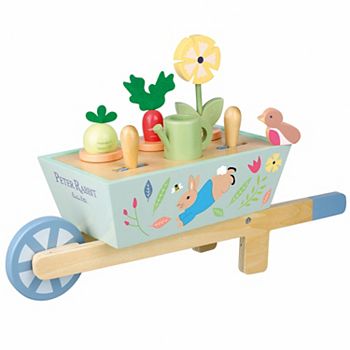 Orange Tree Toys Peter Rabbit Wooden Wheelbarrow with Vegetable & Gardening Accessories Orange Tree Toys