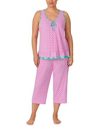 Plus Size 2-Pc. Geo-Print Cropped Pajamas Set Ellen Tracy
