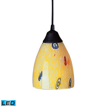 1 подвесной светильник из стекла цвета темной ржавчины и желтого блестящего стекла — светодиоды мощностью до 800 люмен (эквивалент 60 Вт) Macy's