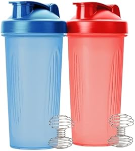 Mr. Pen- Shaker Bottles for Protein Mixes, 28 oz, 2 Pack, Red and Blue, Protein Shaker Bottle with Wire Whisk Ball, Shaker Cup, Mixer Bottle, Protein Shake Bottles, Protein Shake Bottle Mr. Pen