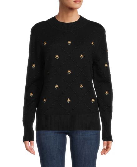 Embroidered Mockneck Sweater SIONI