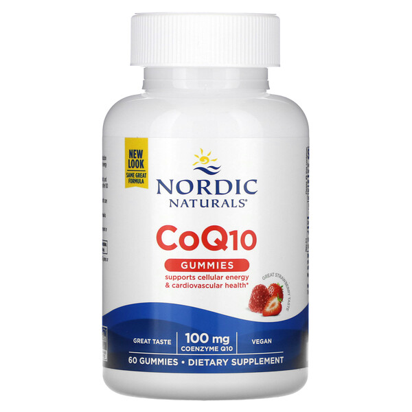 CoQ10 Gummies, Клубника, 100 мг, 60 жевательных конфет - Nordic Naturals Nordic Naturals