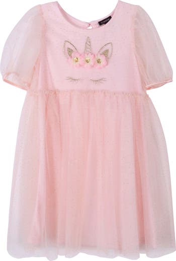 Puff Sleeve Unicorn Babydoll Dress Zunie