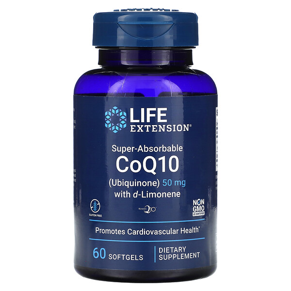 CoQ10 с d-лимоненом, 50 мг, 60 мягких капсул - Life Extension Life Extension