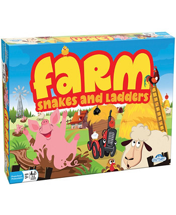 Farm Snakes and Ladders No Reading Required, Preschool Kids Board Game, Builds Children's Social Developmental Skills Outset Media