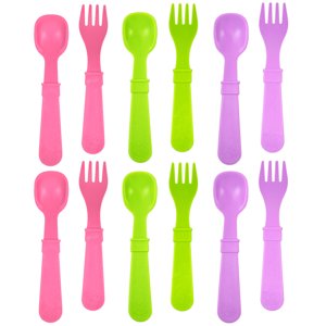 Re-Play Toddler Utensils, Kids Silverware 12pk BPA Free Baby Utensils Tulip Re-Play