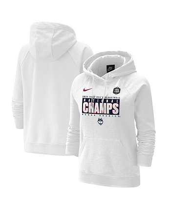 Женская белая толстовка с капюшоном UConn Huskies 2023 NCAA Men's Basketball National Champions Pebble Tri-Blend Pullover Nike